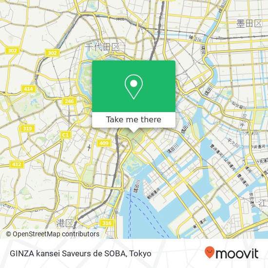 GINZA kansei Saveurs de SOBA map