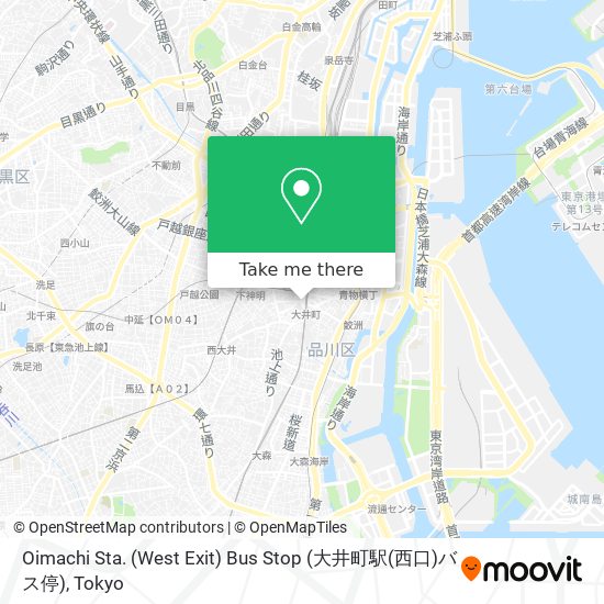 Oimachi Sta. (West Exit) Bus Stop (大井町駅(西口)バス停) map