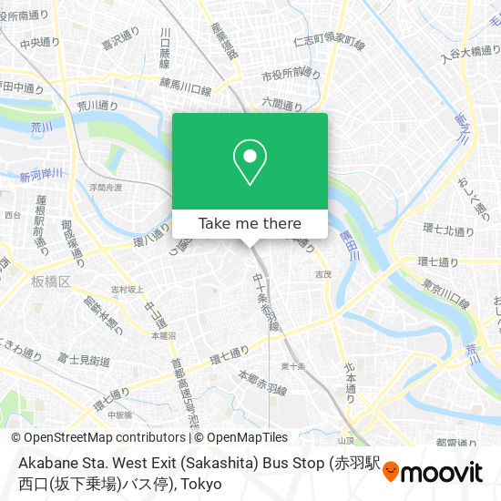 Akabane Sta. West Exit (Sakashita) Bus Stop (赤羽駅西口(坂下乗場)バス停) map