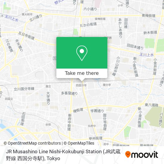 JR Musashino Line Nishi-Kokubunji Station (JR武蔵野線 西国分寺駅) map