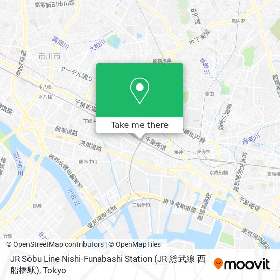 JR Sōbu Line Nishi-Funabashi Station (JR 総武線 西船橋駅) map