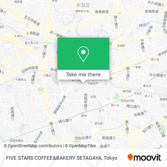 FIVE STARS COFFEE&BAKERY SETAGAYA map
