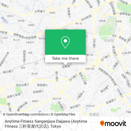 Anytime Fitness Sangenjaya Daijawa (Anytime Fitness 三軒茶屋代沢店) map