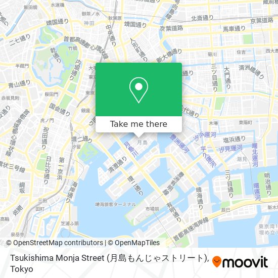 Tsukishima Monja Street (月島もんじゃストリート) map