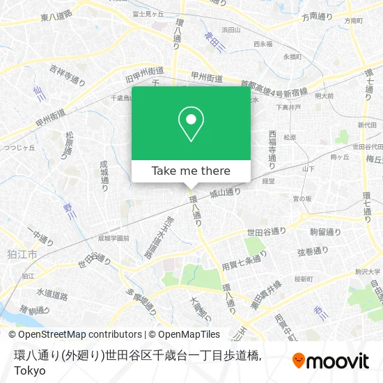 環八通り(外廻り)世田谷区千歳台一丁目歩道橋 map