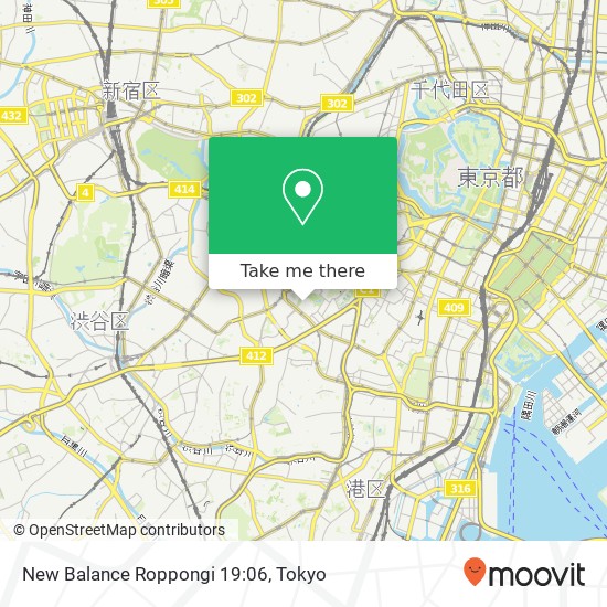 New Balance Roppongi 19:06 map