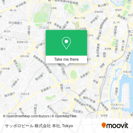 Sapporo Beer Company Headquarters map