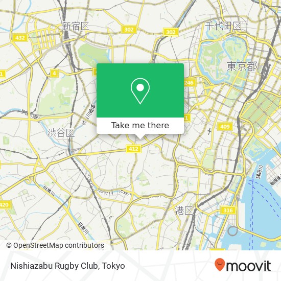 Nishiazabu Rugby Club map