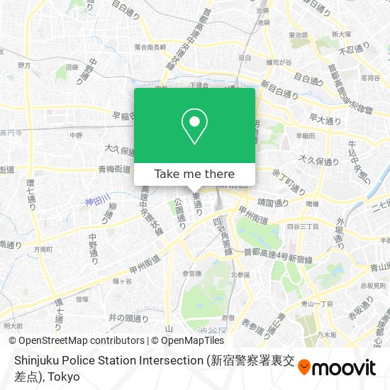 Shinjuku Police Station Intersection (新宿警察署裏交差点) map