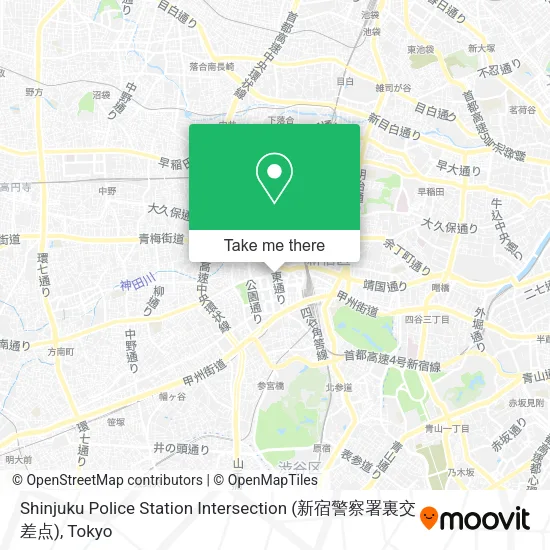 Shinjuku Police Station Intersection (新宿警察署裏交差点) map