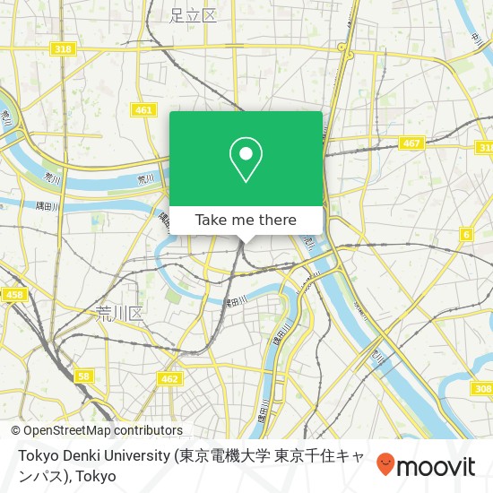Tokyo Denki University (東京電機大学 東京千住キャンパス) map