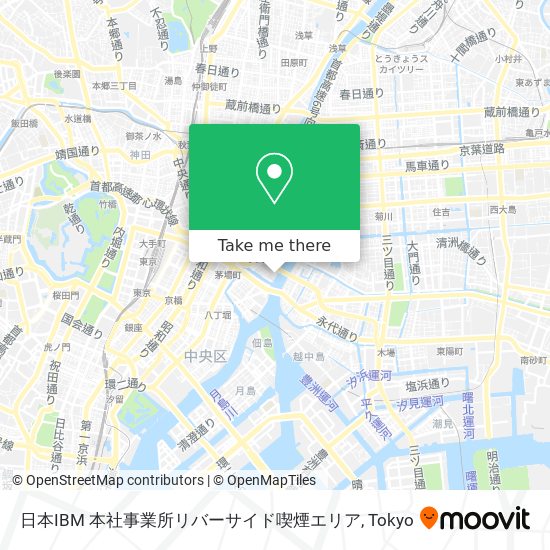 How To Get To 日本ibm 本社事業所リバーサイド喫煙エリア In 中央区 By Bus Or Metro