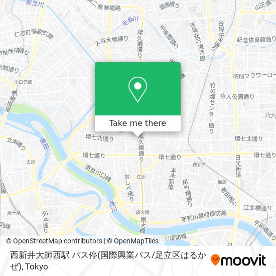 西新井大師西駅 バス停(国際興業バス/足立区はるかぜ) map