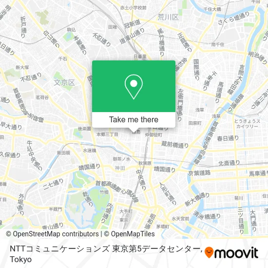 NTT Communications Tokyo 5th Data Center map