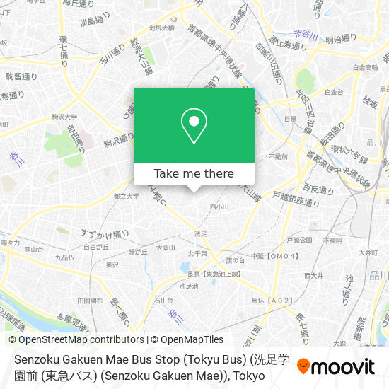 Senzoku Gakuen Mae Bus Stop (Tokyu Bus) (洗足学園前 (東急バス) (Senzoku Gakuen Mae)) map
