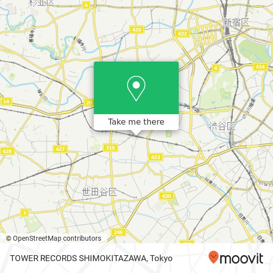 TOWER RECORDS SHIMOKITAZAWA map
