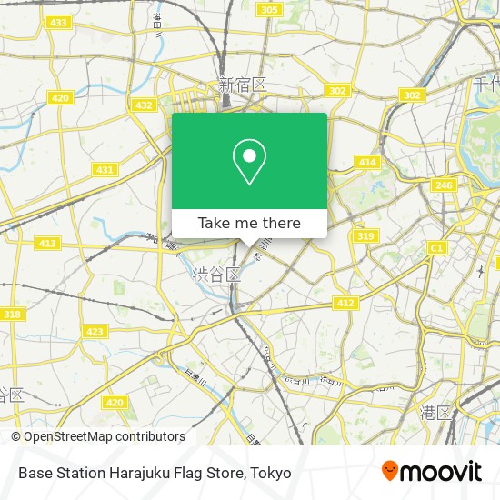 Base Station Harajuku Flag Store map