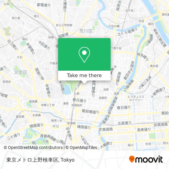 東京メトロ上野検車区 map