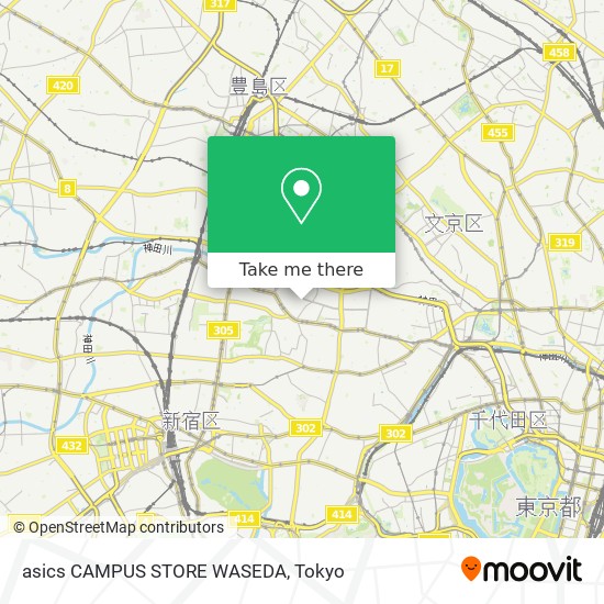 asics CAMPUS STORE WASEDA map