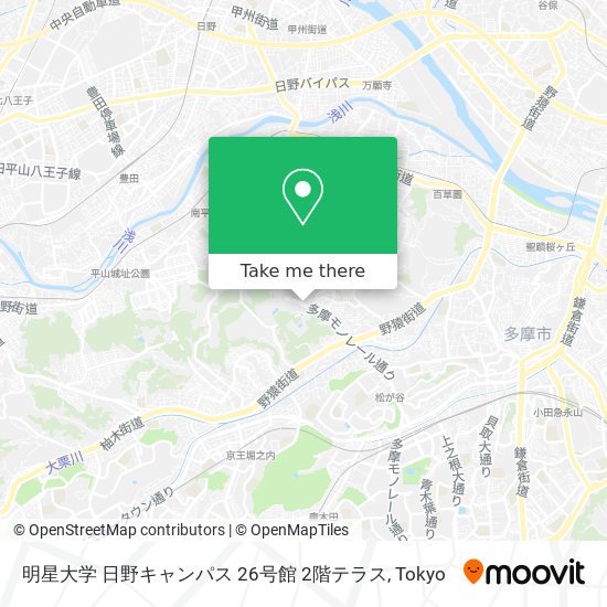 明星大学 日野キャンパス 26号館 2階テラス map