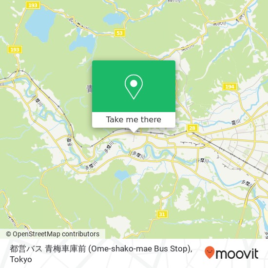 都営バス 青梅車庫前 (Ome-shako-mae Bus Stop) map