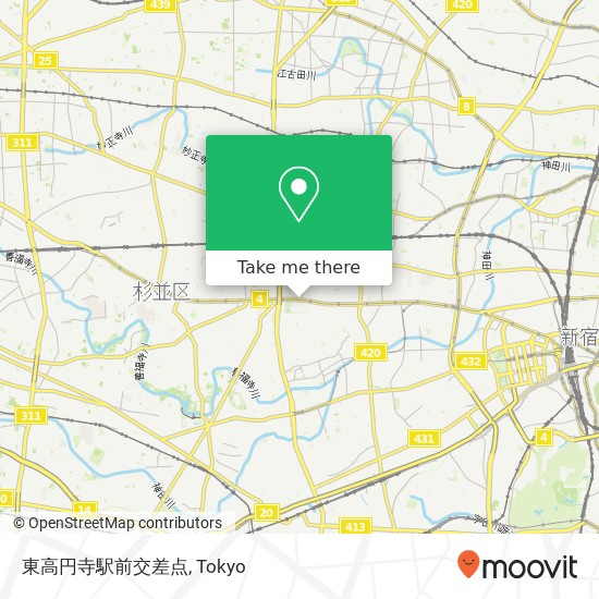 東高円寺駅前交差点 map