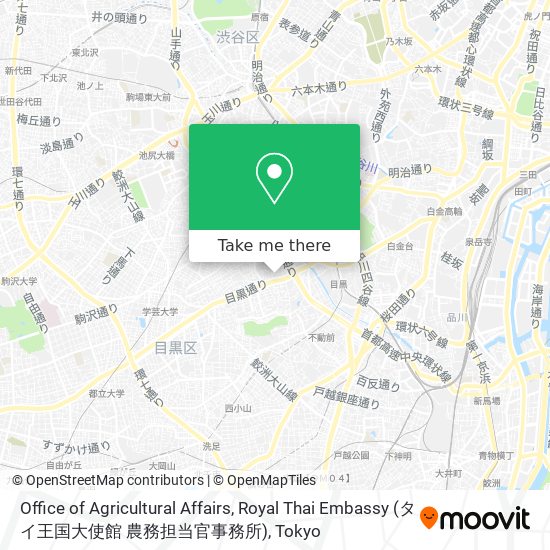 How To Get To Office Of Agricultural Affairs Royal Thai Embassy タイ王国大使館 農務担当官事務所 In 目黒区 By Bus Or Metro