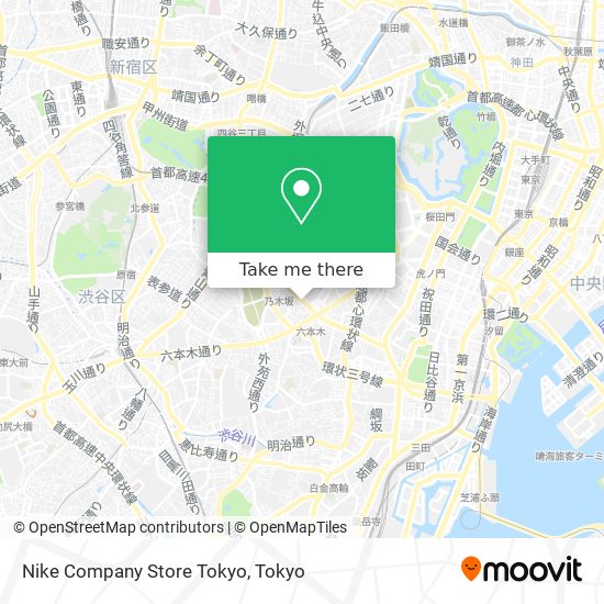 Nike Company Store Tokyo map