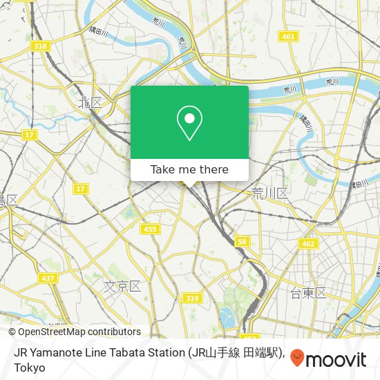 JR Yamanote Line Tabata Station (JR山手線 田端駅) map