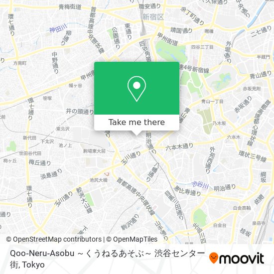 Qoo‐Neru‐Asobu ～くうねるあそぶ～ 渋谷センター街 map