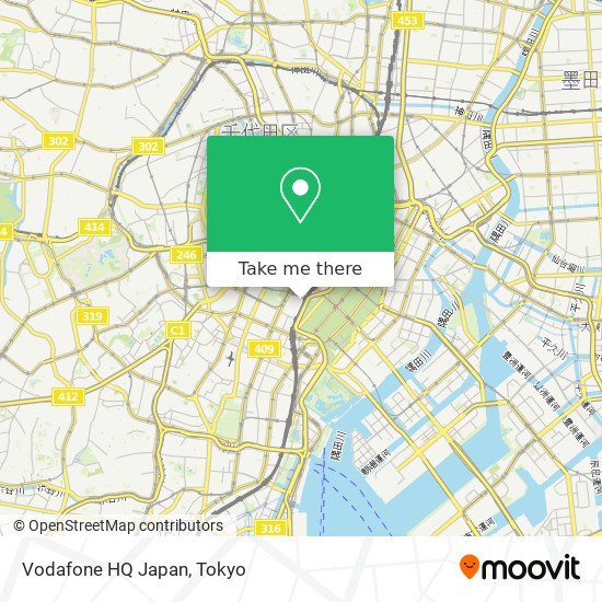 Vodafone HQ Japan map