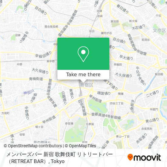 メンバーズバー 新宿 歌舞伎町 リトリートバー （RETREAT BAR） map