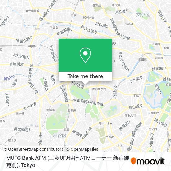 MUFG Bank ATM (三菱UFJ銀行 ATMコーナー 新宿御苑前) map