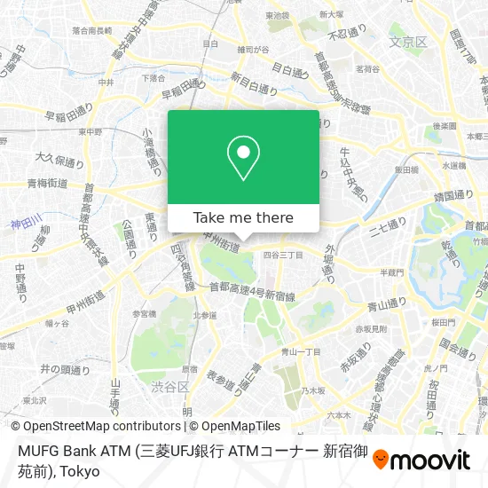 MUFG Bank ATM (三菱UFJ銀行 ATMコーナー 新宿御苑前) map