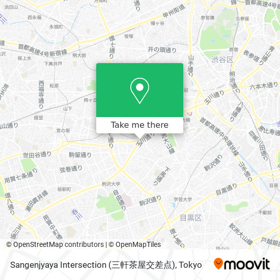 Sangenjyaya Intersection (三軒茶屋交差点) map