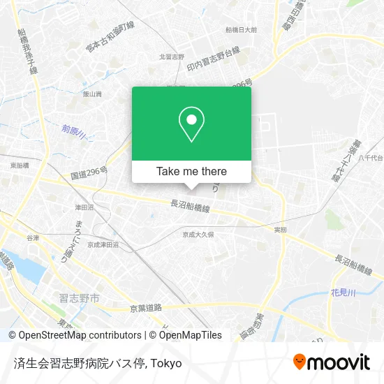 済生会習志野病院バス停 map