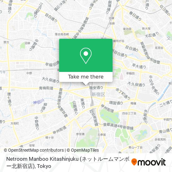 Netroom Manboo Kitashinjuku (ネットルームマンボー北新宿店) map