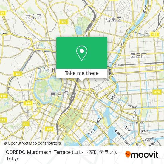 버스 또는 지하철 으로 千代田区 에서 Coredo Muromachi Terrace コレド室町テラス 으로 가는법