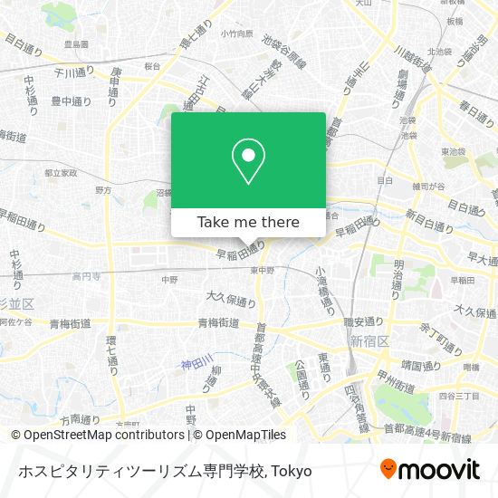 ホスピタリティツーリズム専門学校 map