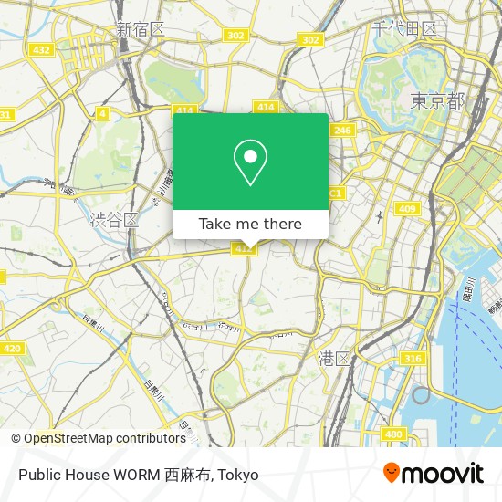 Public House WORM 西麻布 map