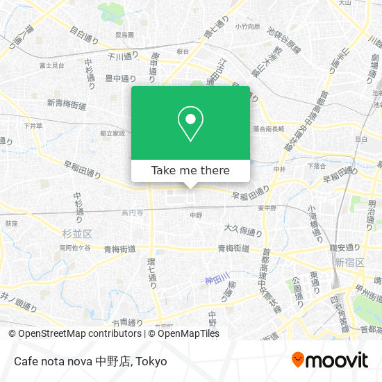 Cafe nota nova 中野店 map