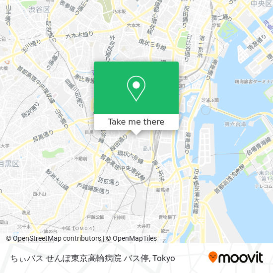 ちぃバス せんぽ東京高輪病院 バス停 map