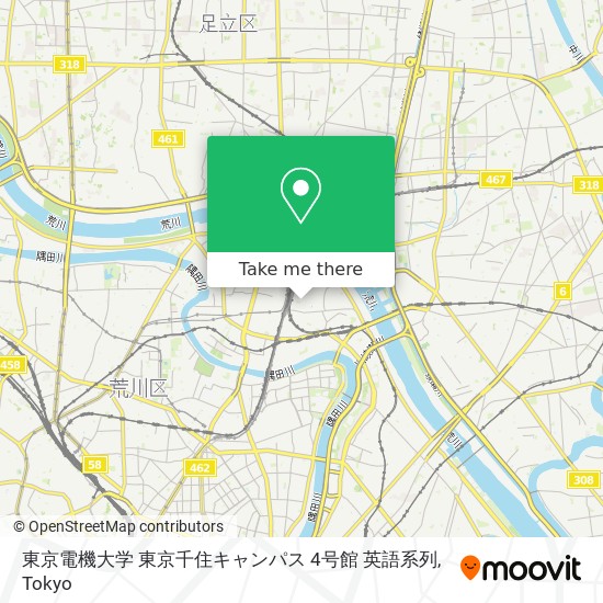 東京電機大学 東京千住キャンパス 4号館 英語系列 map