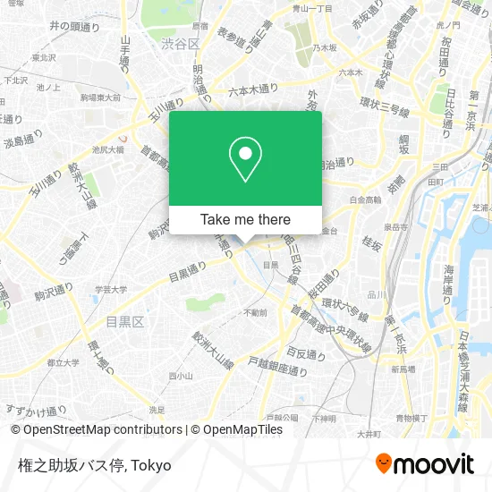 権之助坂バス停 map