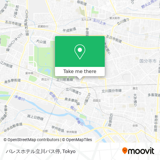パレスホテル立川バス停 map