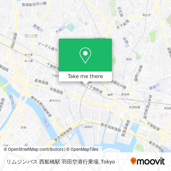 リムジンバス 西船橋駅 羽田空港行乗場 map