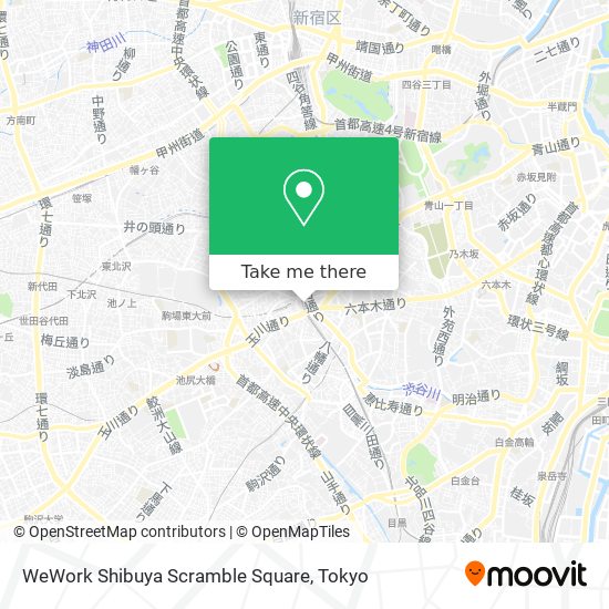 WeWork Shibuya Scramble Square map