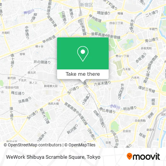 WeWork Shibuya Scramble Square map