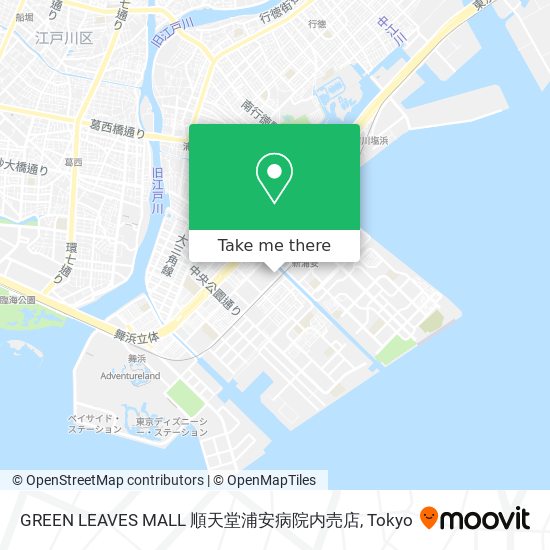 GREEN LEAVES MALL 順天堂浦安病院内売店 map