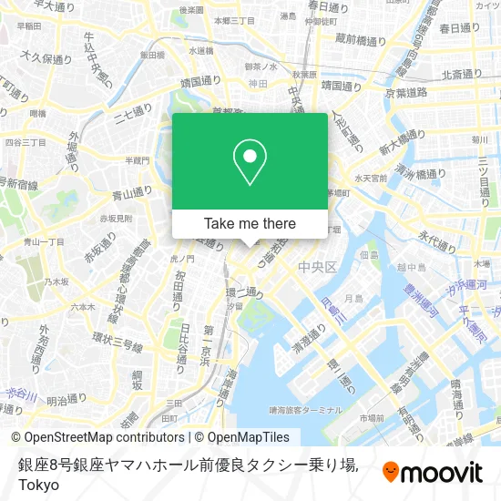 銀座8号銀座ヤマハホール前優良タクシー乗り場 map
